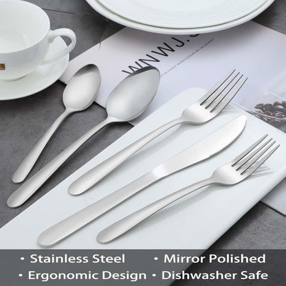 24 Stück Suppenlöffel Set Edelstahl Esslöffel Tafellöffel