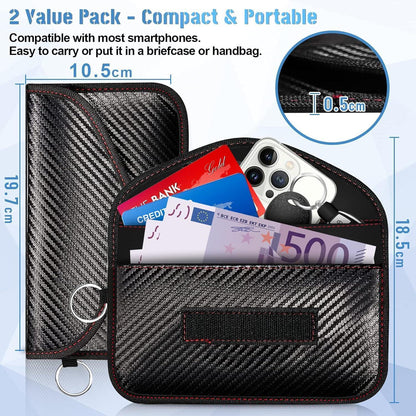 Faraday Tasche Handy 2er Set – Signalblocker Anti-Tracking RFID