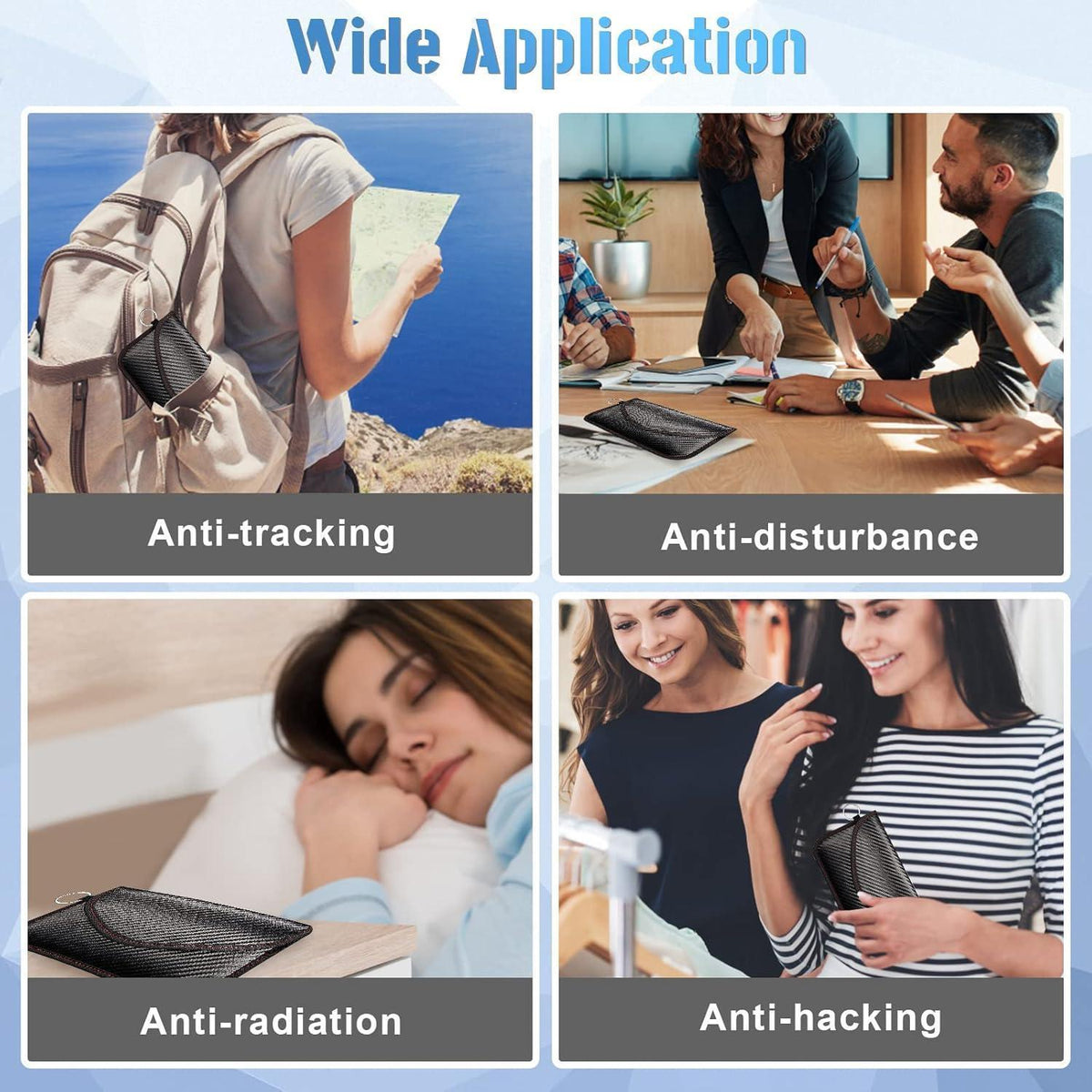 Faraday Tasche Handy 2er Set – Signalblocker Anti-Tracking RFID