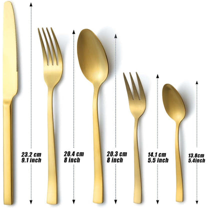 Besteckset Gold Matt 30-teilig für 6 Personen Edelstahl