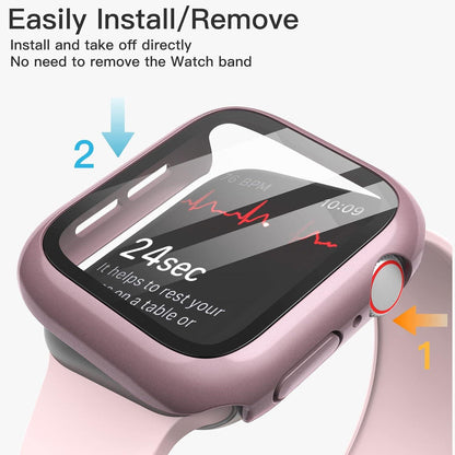 JETech Apple Watch SE Series 6 5 4 44mm Hülle Displayschutz Roségold 2er-Pack