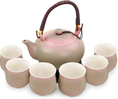 Chinesisches Teeservice Set Keramik 7tlg. 700ml Teekanne 6x 120ml