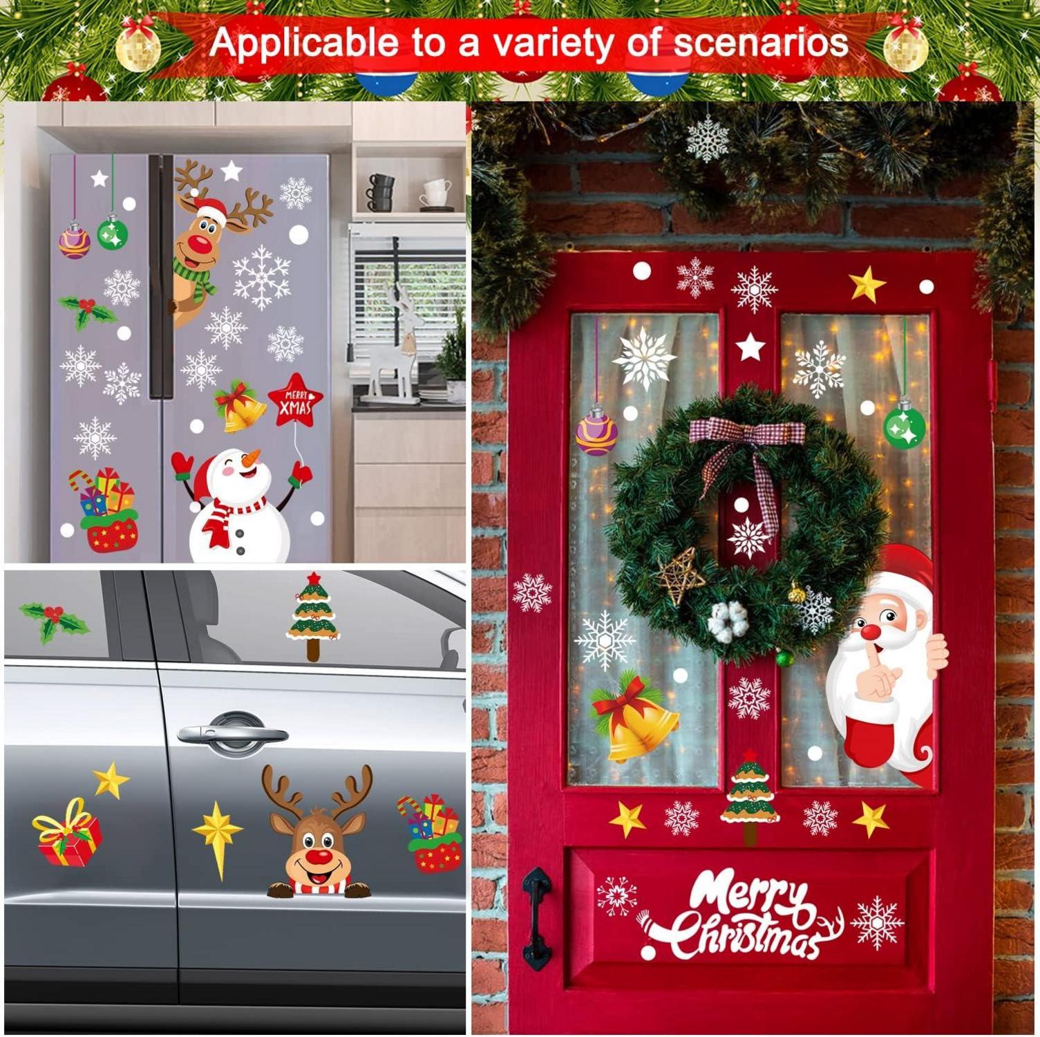 Weihnachten Fenstersticker 256 Stück Wiederverwendbar