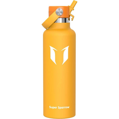 Edelstahl Thermosflasche mit Strohhalm 750ml Mango