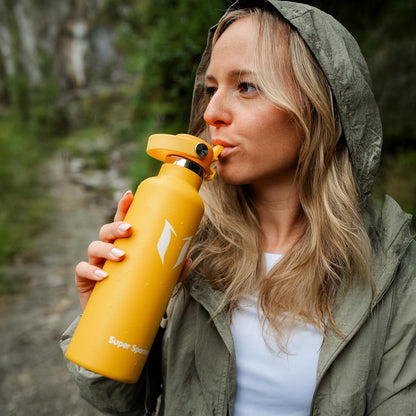 Edelstahl Thermosflasche mit Strohhalm 750ml Mango