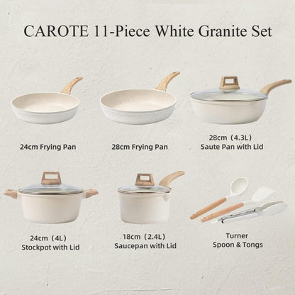 CAROTE Topfset 11-teilig, Antihaft-Beschichtung, Induktion