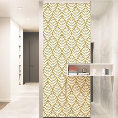 Selbstklebende Geometrische Tapete Gold Weiß 44,5x500cm
