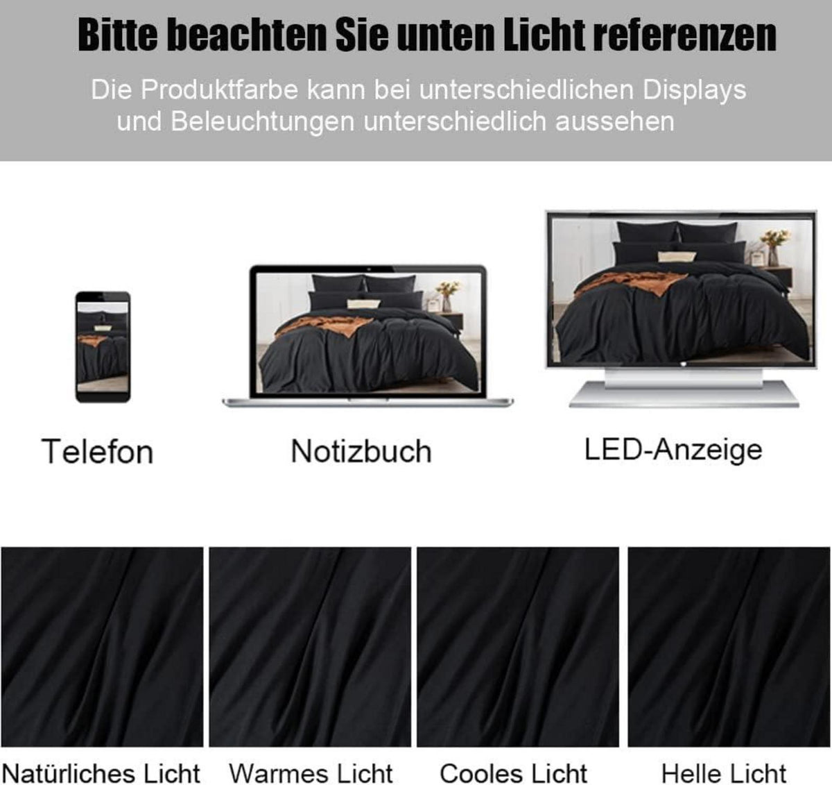 Kissenbezug Set Schwarz 40x80 cm 100% Mikrofaser bügelfrei