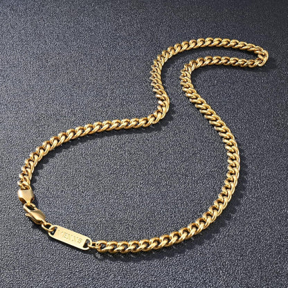 Herren Panzerkette 18K Gold beschichtet Cuban Miami Gliederkette 6mm 51cm