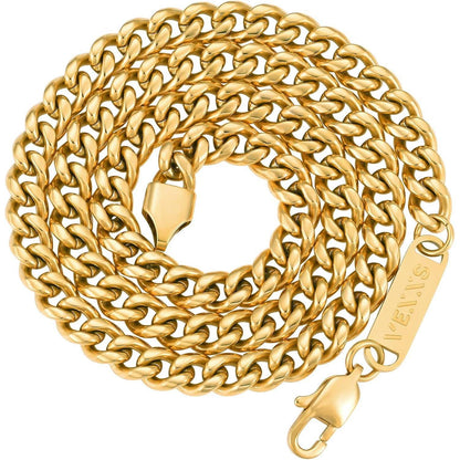 Herren Panzerkette 18K Gold beschichtet Cuban Halskette 6mm 46cm
