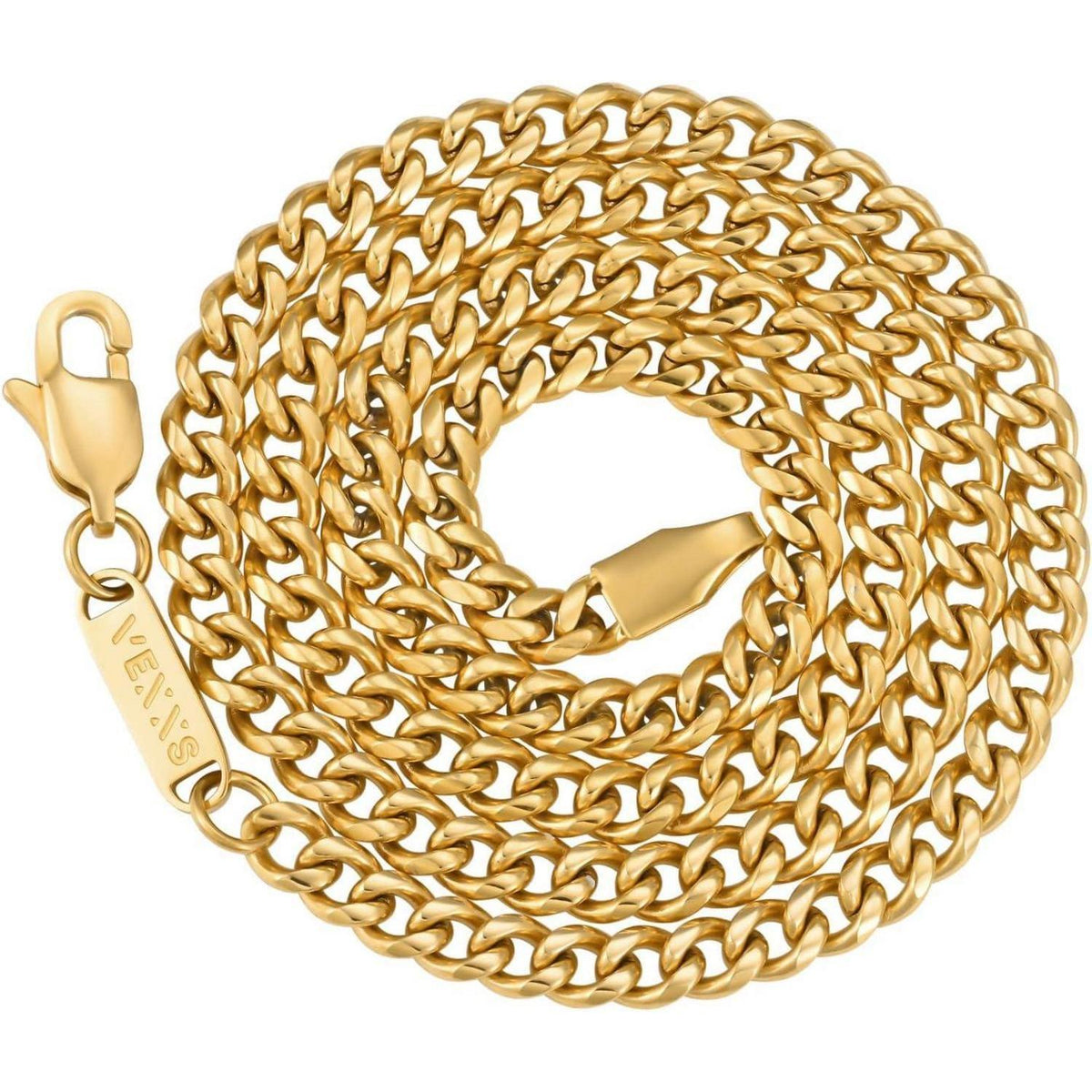 Herren Panzerkette 18K Gold beschichtet Cuban Halskette 3mm 61cm