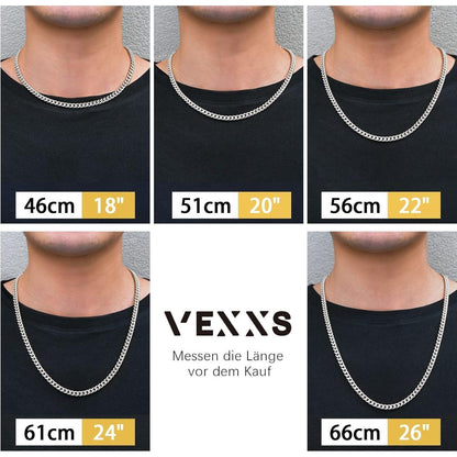 Herren Panzerkette 18K Gold beschichtet, 6mm, 46cm