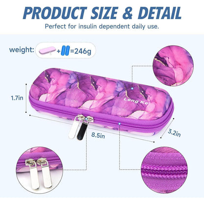 Insulin Kühltasche mit Kühlakkus – Diabetes Reise Tasche Lila