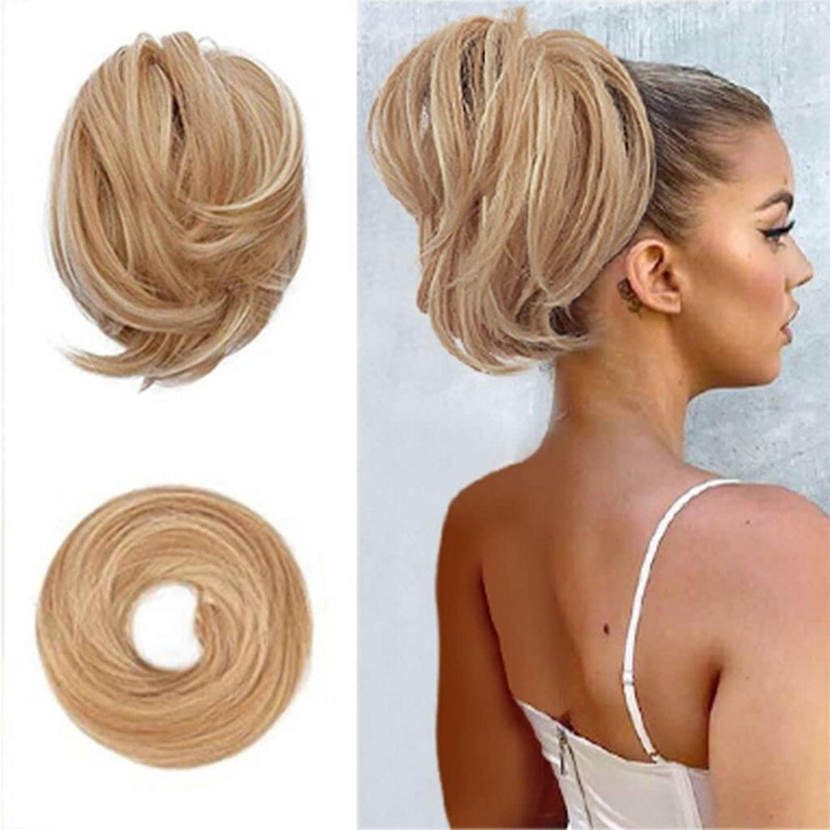 Synthetisches Haarteil für Damen Blond 20cm - Dutt Pferdeschwanz
