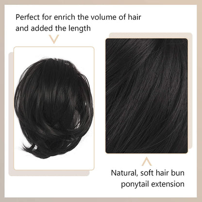 BARSDAR Haarteil Hair Extensions Pferdeschwanz-Verlängerung 20cm Dunkelbraun