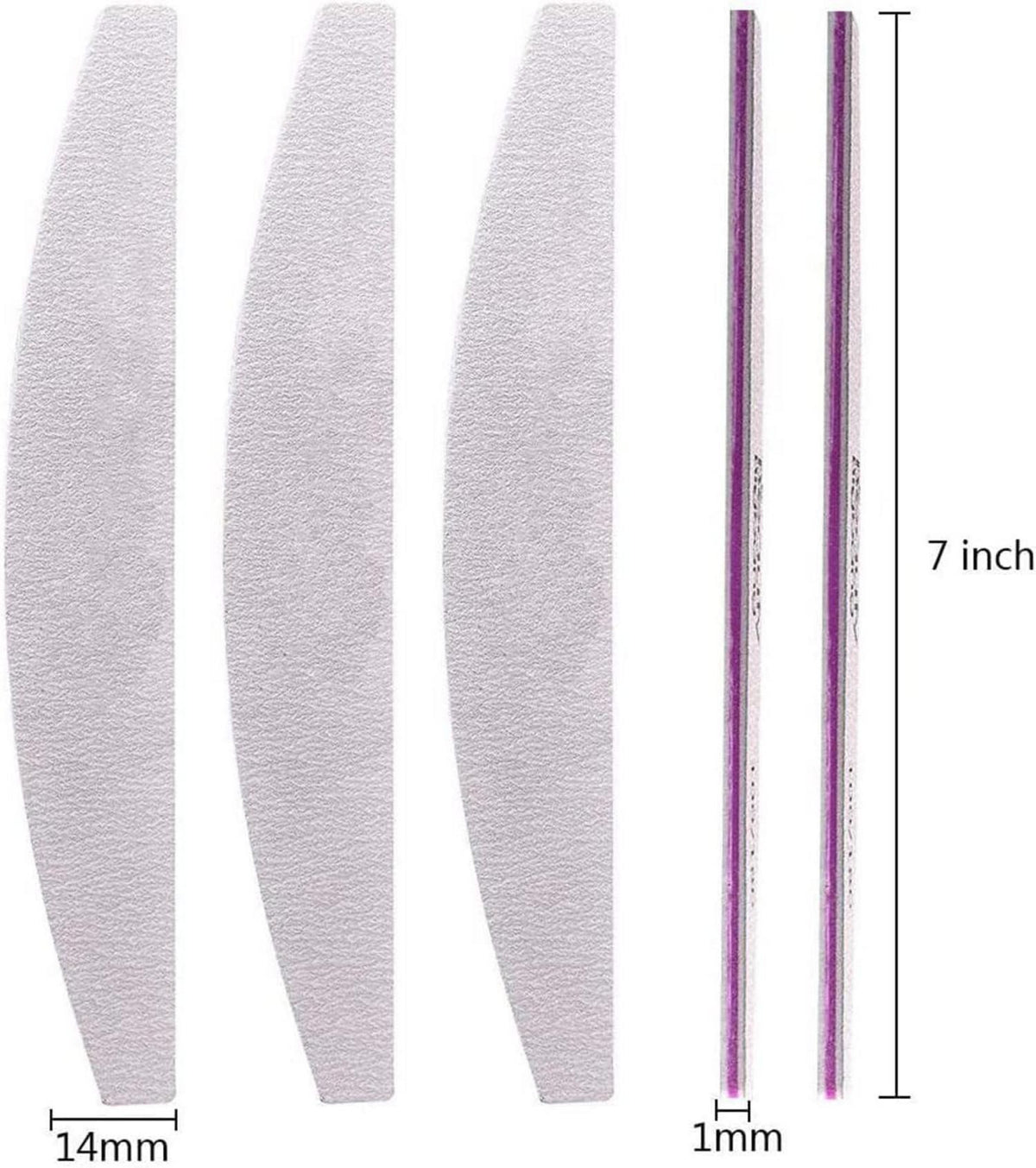 Professionelle Nagelfeile 100/180, 5 Stück, Feilen Nägel für
