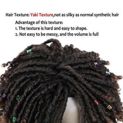 Dreadlock Perücke Kurz Afro Curly Synthetisch für Damen