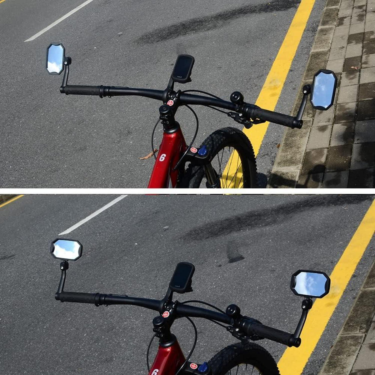 Fahrradspiegel BriskMore Bar End HD Konvexe Glaslinse E-Bike Sicherheit 1 Paar