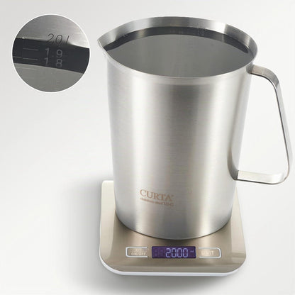 Edelstahl Messbecher 2000ml mit Ausguss – Präzise & Langlebig