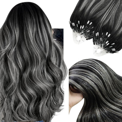 Echthaar Microring Extensions Balayage 45cm – 50g