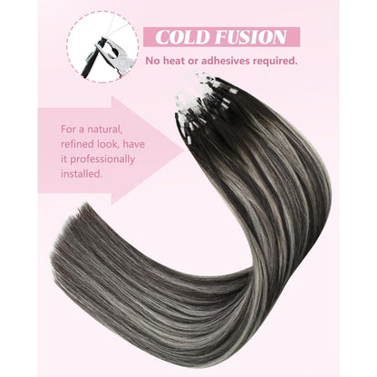 Echthaar Microring Extensions Balayage 45cm – 50g