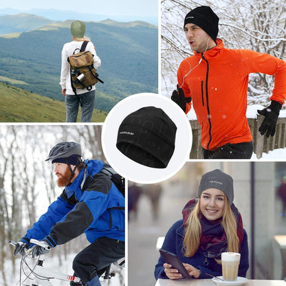 Laufmütze Herren Damen – Thermo Wintermütze mit Prägung