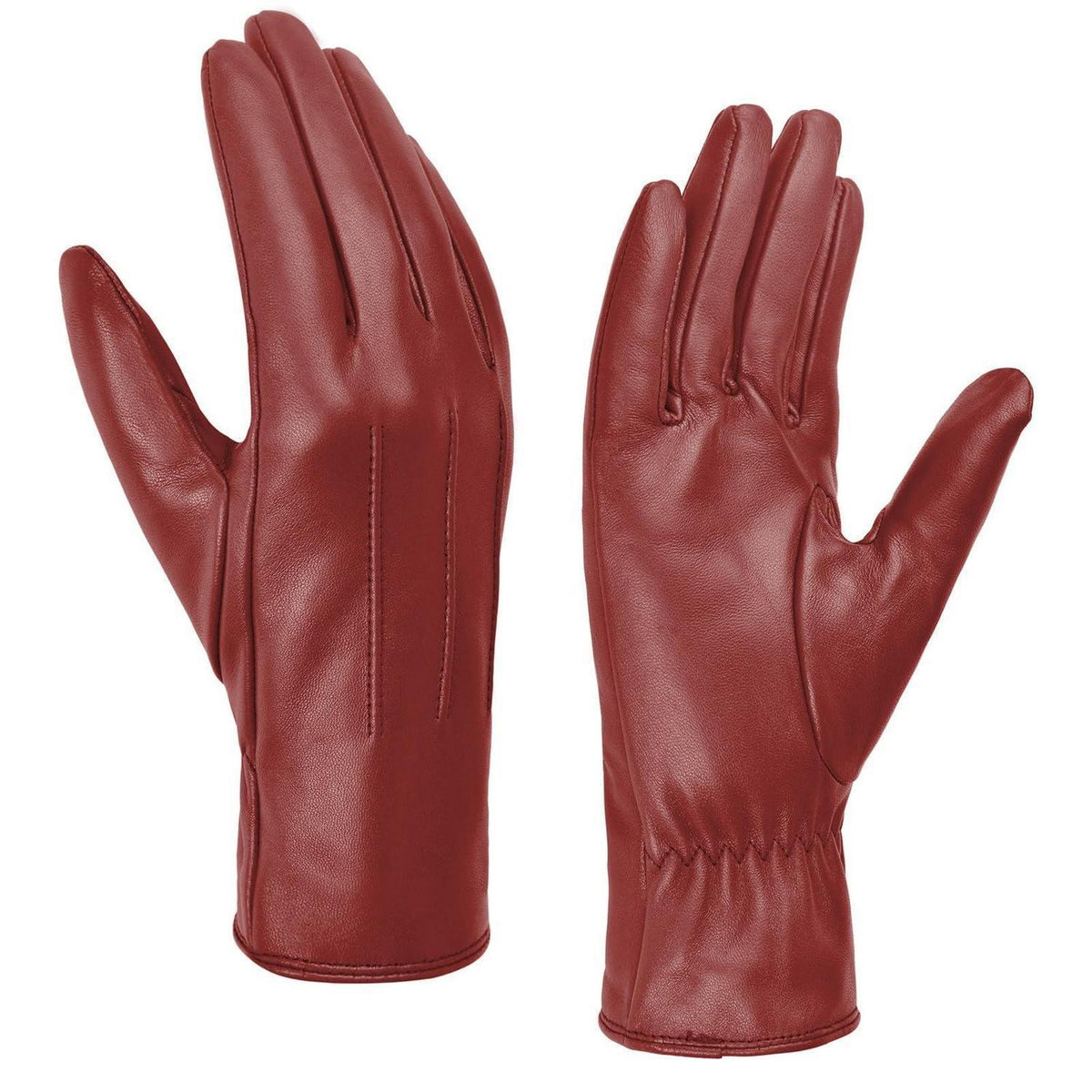 Damen Handschuhe Winterwarm Rot XXL Touchscreen Vintage