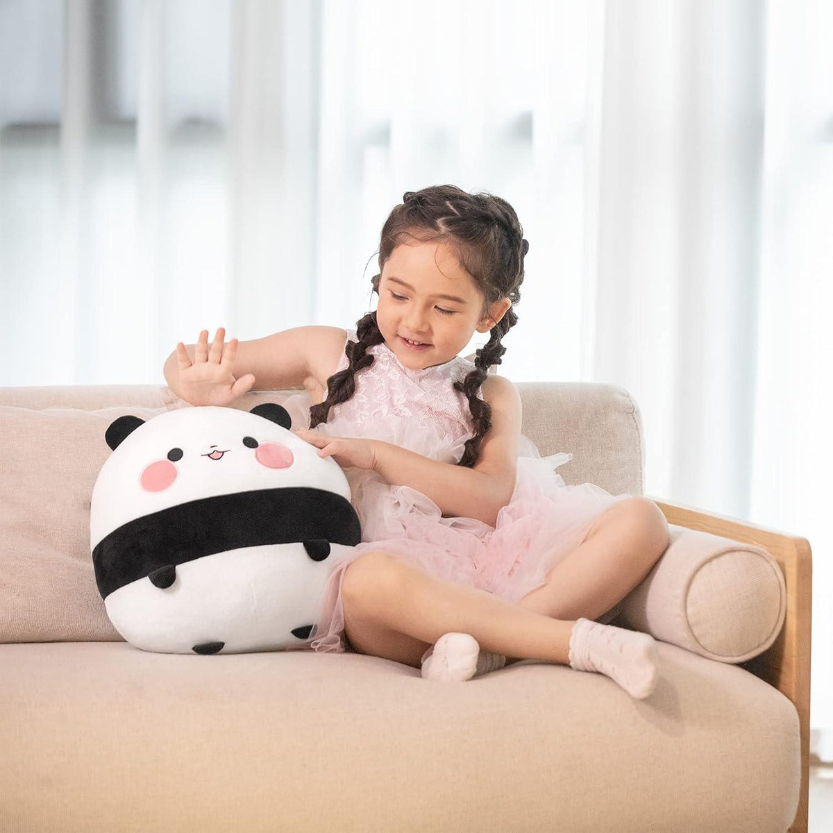 Panda Plüschkissen 30cm - Kuscheltier für Kinder und Erwachsene - Geschenk