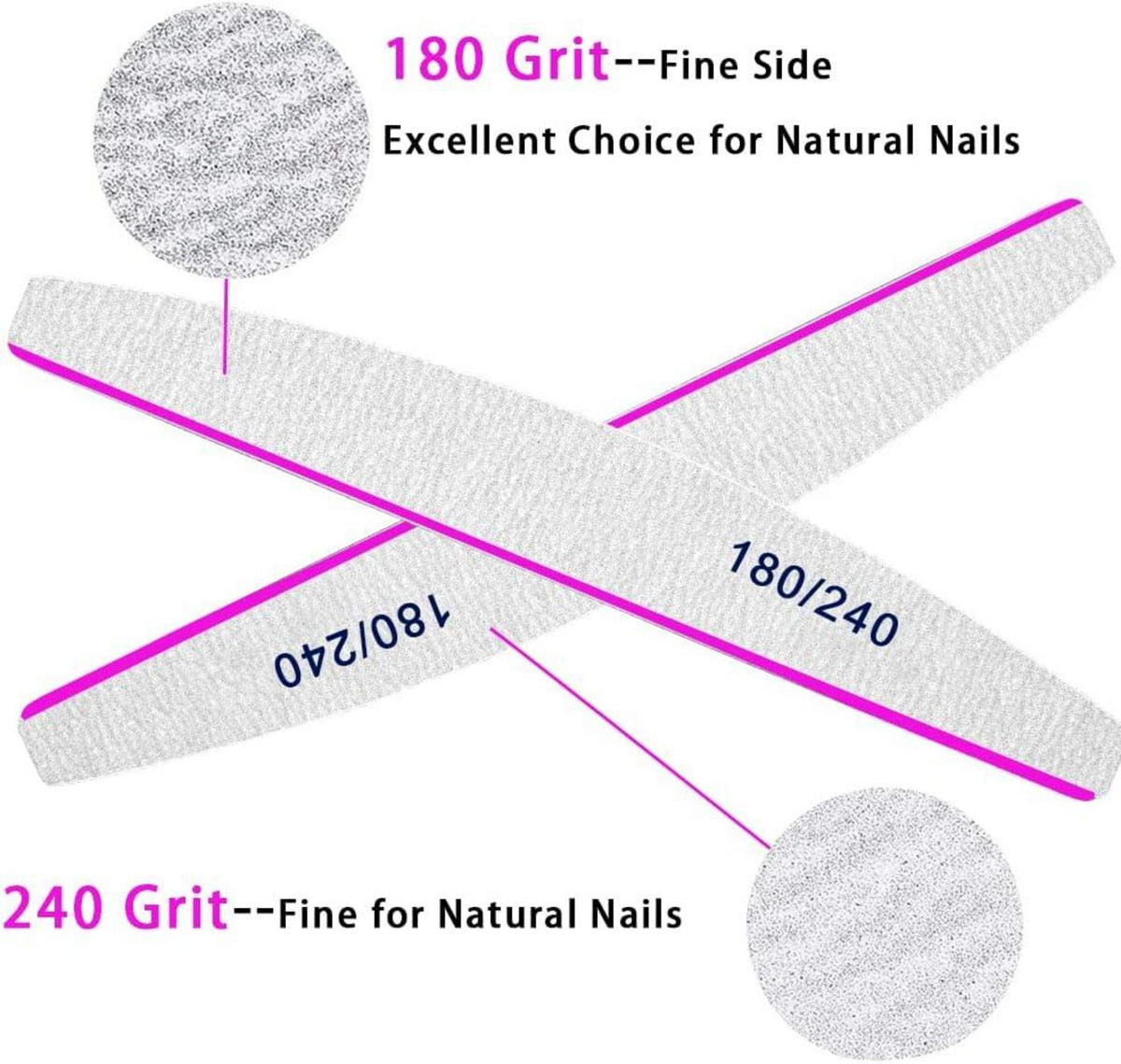Nagelfeilen 180/240 Gelnägel Acryl Nagelset 50 Stück