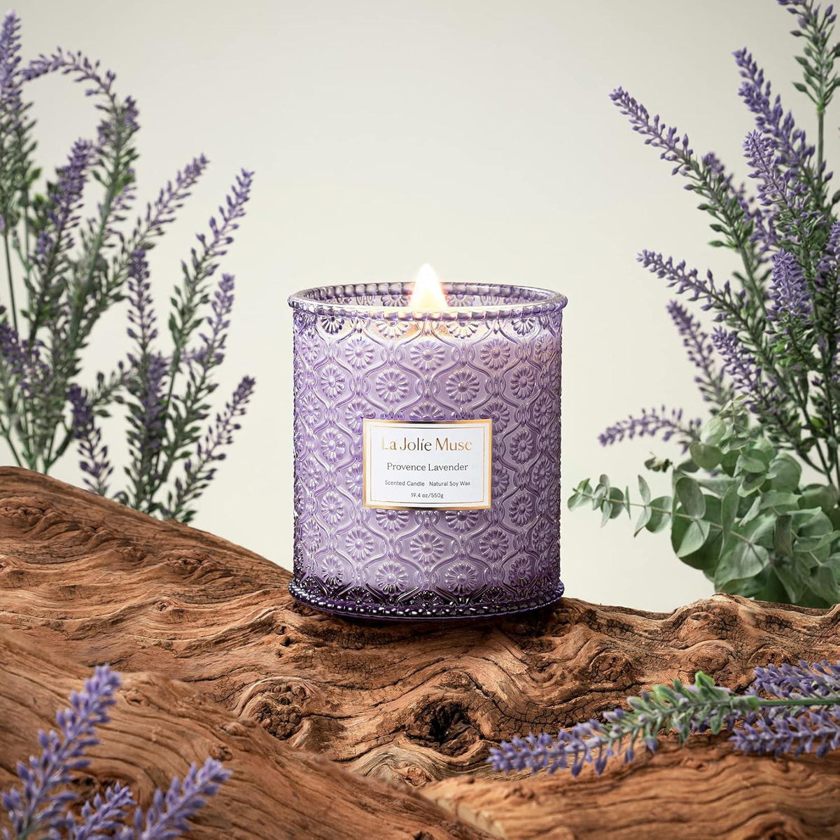 Aromatherapie Duftkerze Lavendel Holzdocht Sojawachs 550g