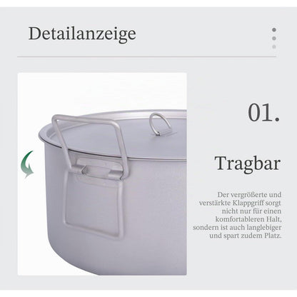 Titan Campingtopf 5L mit Deckel & Klappgriff