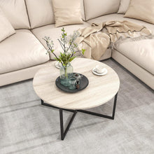 Couchtisch Rund Stahlgestell Schwarz Eiche Teak