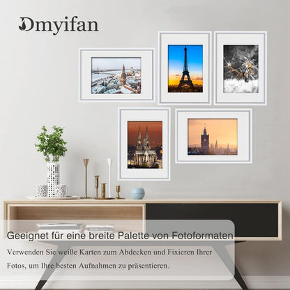 5er Set Weiß Bilderrahmen DIN A4 Plexi-Glas Portraitrahmen