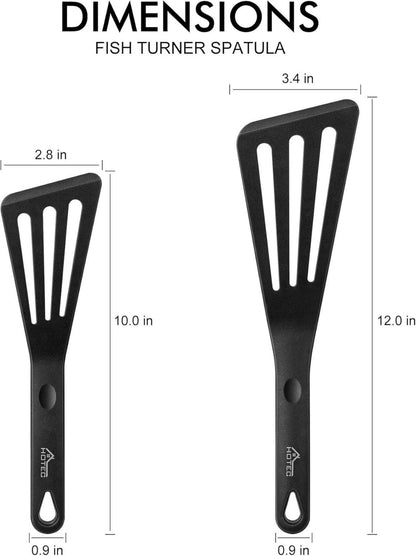 Silikon-Fischwender Pfannenwender Set hitzebeständig schwarz