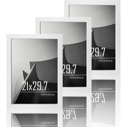 Bilderrahmen A4 Weiss Holz Fotorahmen 21x30cm MDF DIN A4 3er