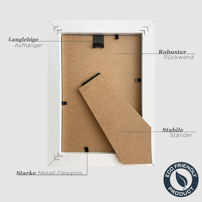 Moderne Bilderrahmen Set Weiß Holz 10x15cm 3er Fotorahmen 4x6 Zoll MDF