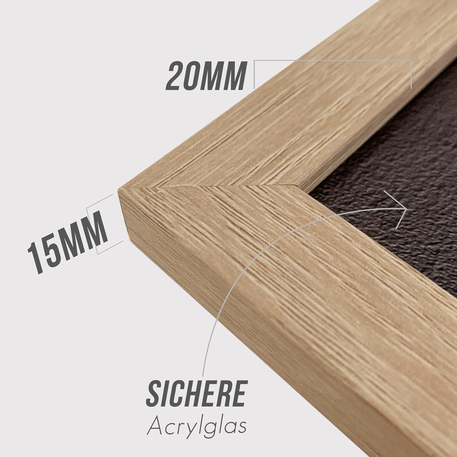 Holz Bilderrahmen 13x18cm Natur Fotorahmen Set 3er Beige 13x18cm