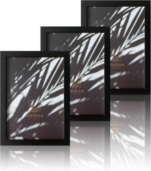 Bilderrahmen A4 Schwarz Holz Fotorahmen 21x30cm 3er Set
