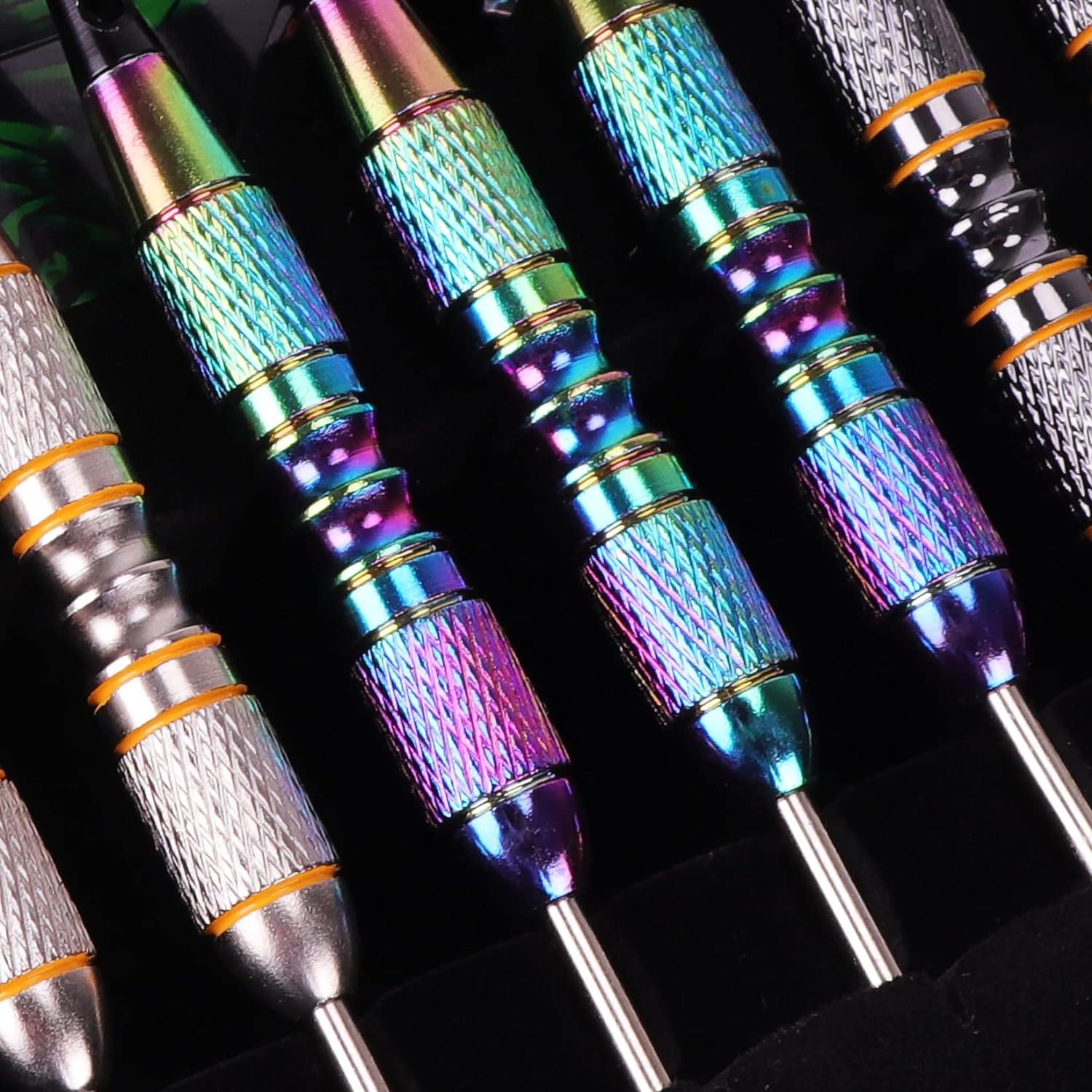 12 Profi Steeldarts Metallspitze Dart Set mit Case Violett