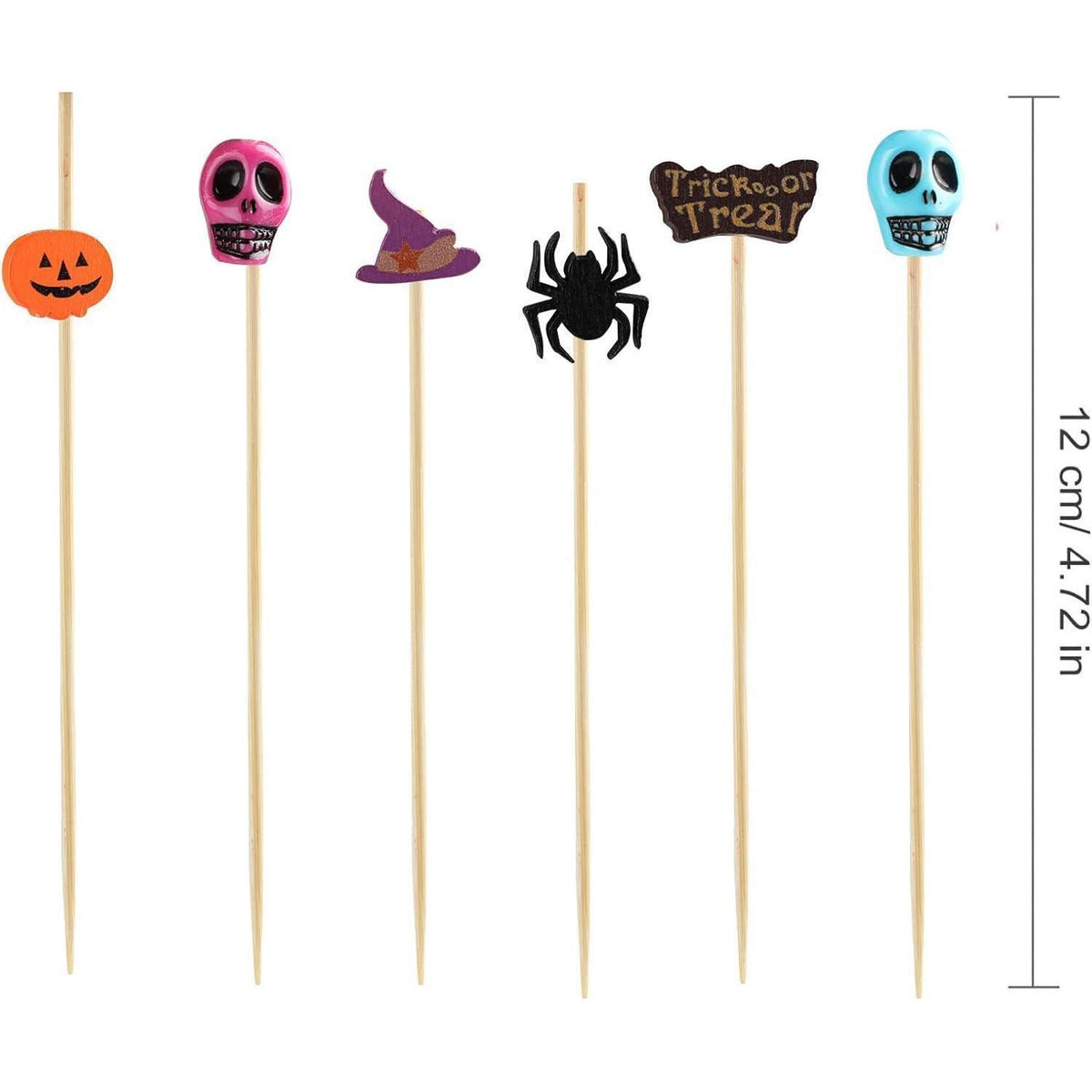 200 Halloween Cocktailspieße – Totenkopf, Kürbis & Co.