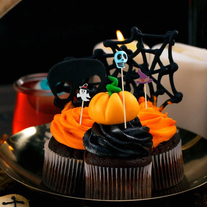 200 Halloween Cocktailspieße – Totenkopf, Kürbis & Co.