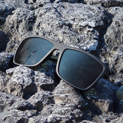 Polarisierte Sonnenbrille UV400 Herren TR90 Rahmen Quadrat Schwarz Grün