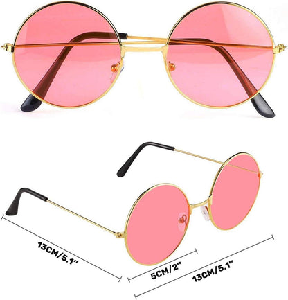 Hippie Kostüm 70er Jahre 5tlg. T-Shirt Perücke Brille Peace-Glieder Damen Herren