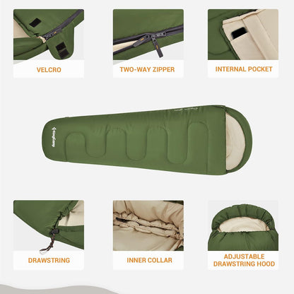 Mumienschlafsack 3-4 Jahreszeiten für große Kälte