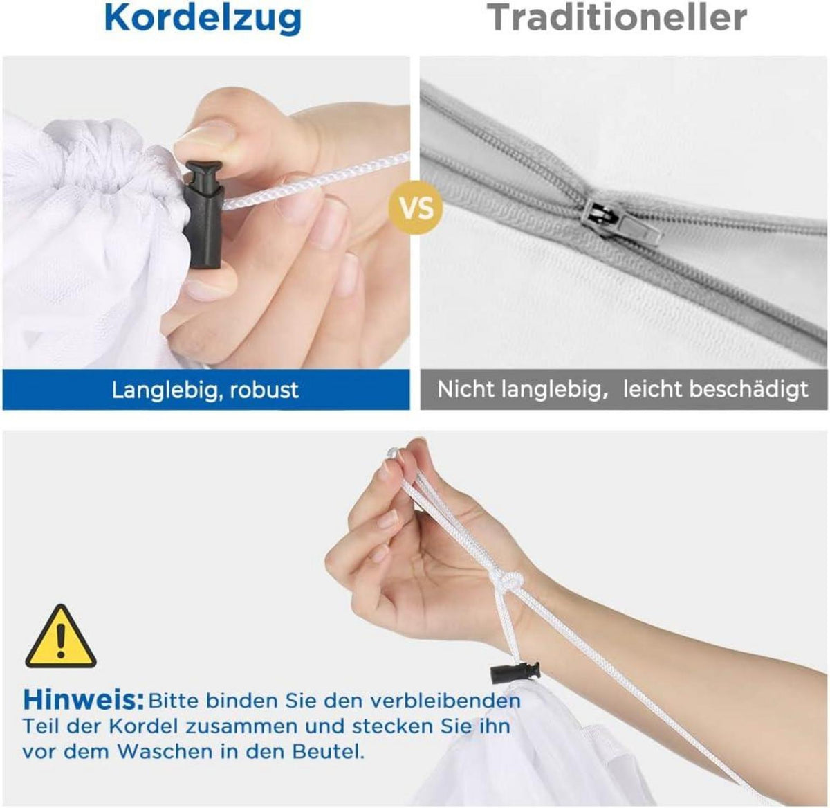 XL Wäschesack 5er Set, Premium Wäschenetz für Waschmaschine und Aufbewahrung