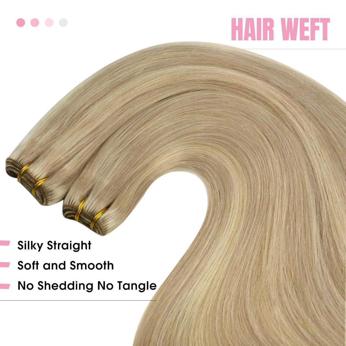 Blond Echthaar Haarverlängerung 50cm Doppelweft 100g
