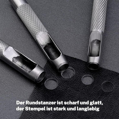 Locheisen Set 15-teilig Leder Stanzer Werkzeug 1-11 mm inkl. Aufbewahrungstasche