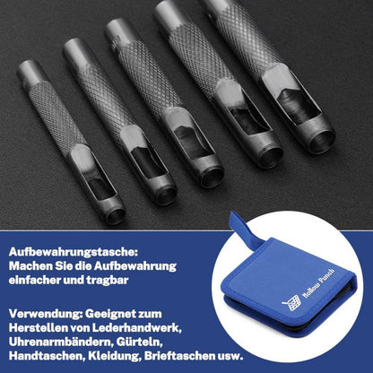 Leder Locheisen Set 15-tlg Stanzwerkzeug Uhrenarmbänder Gürtel 1-11mm
