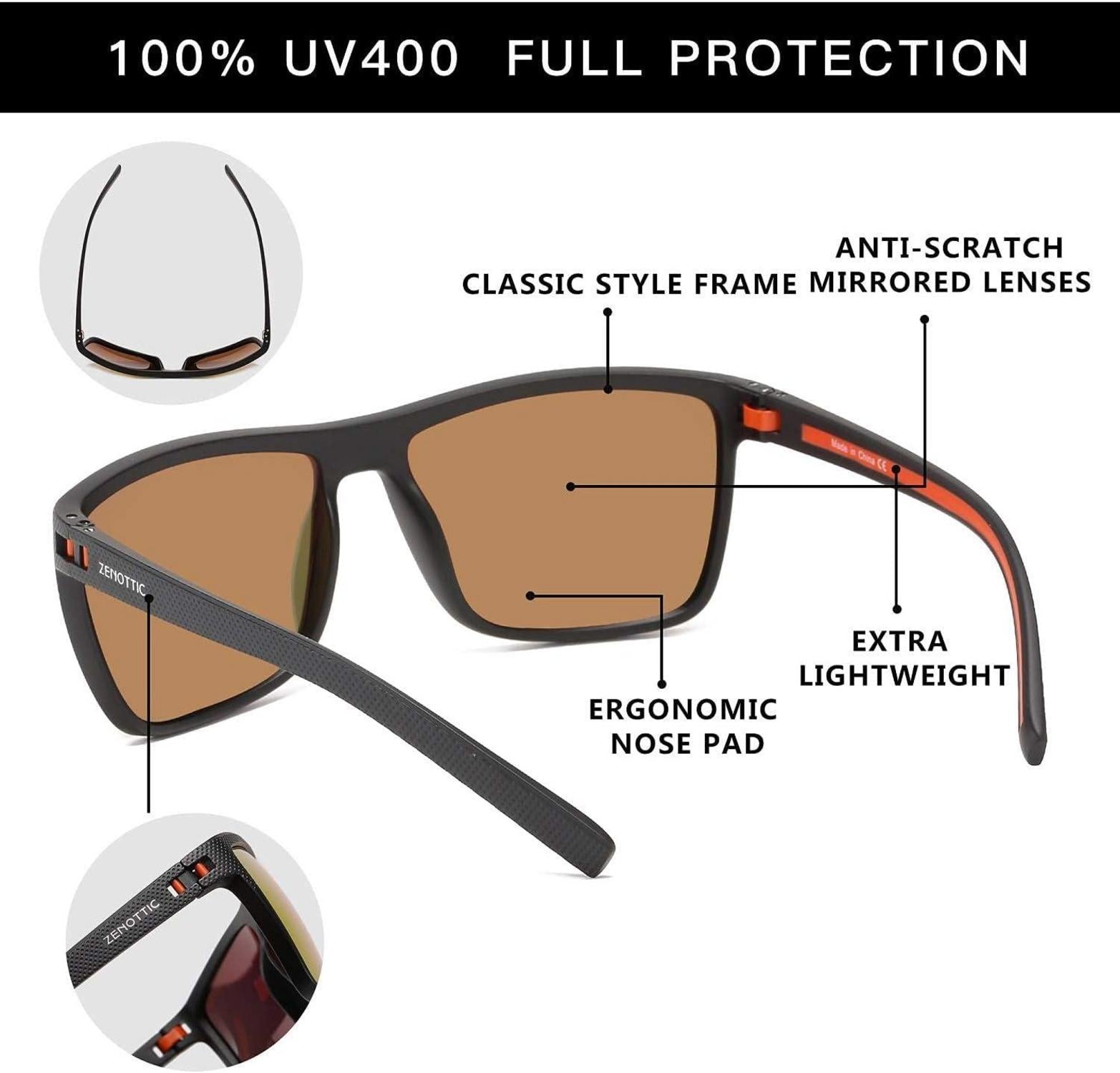 Polarisierte Herren Sonnenbrille TR90 Rahmen UV400 Schutz C06