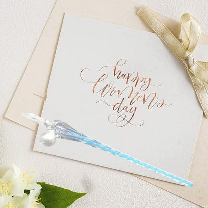 Glas Dip Pen Set – Kalligraphie Stifte Sternenfeld & Ozeanblau
